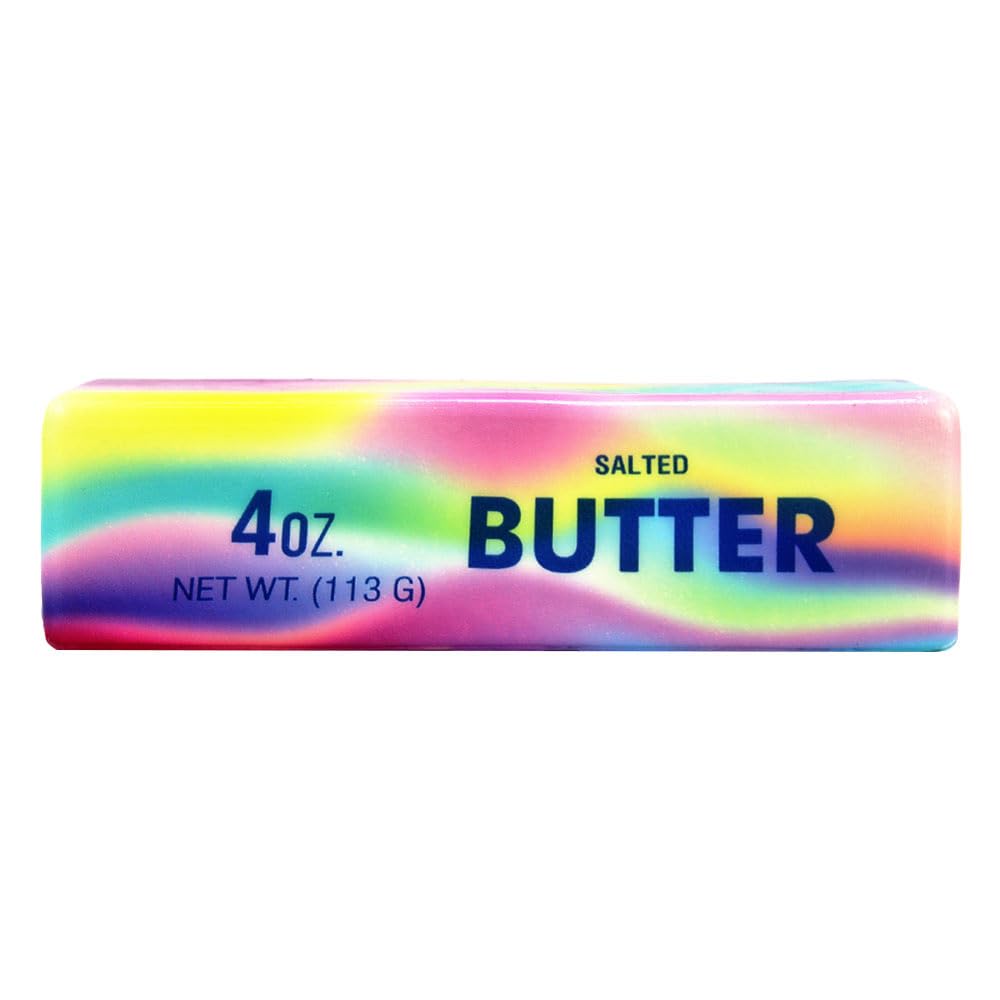 Butter Squishy Squeeze Spielzeug Regenbogen 12er Set | Langsam rückformend, Ca. 13 x 4 cm, Ab 3 Jahren, Antistress Spielzeug, Bunte Regenbogen-Optik