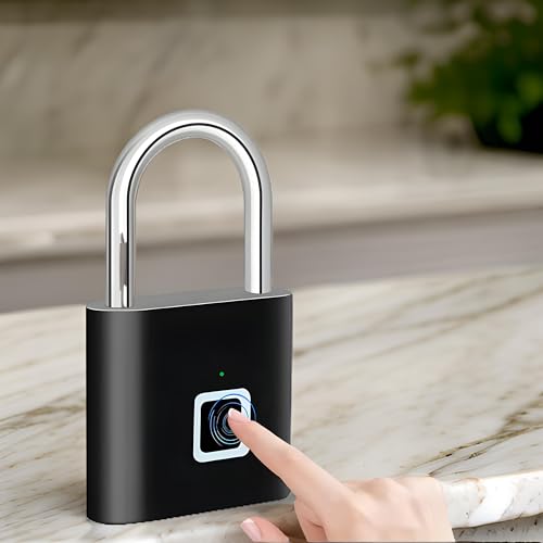 Cadeado Inteligente Digital, Desbloqueio Por Impressão Digital, Recarregável USB, VIVID BUYS