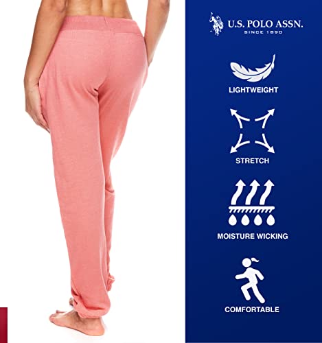 U.S. Polo Assn. Womens 2 Pack Printed French Terry Boyfriend Jogger Sweatpants3