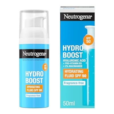 Neutrogena Hydro Boost Fluido Hidratante SPF 50  1 x 50 ml   crema solar 50 de uso diario con ácido hialurónico y 2% niacinamida  protector solar hidratante de amplio espectro