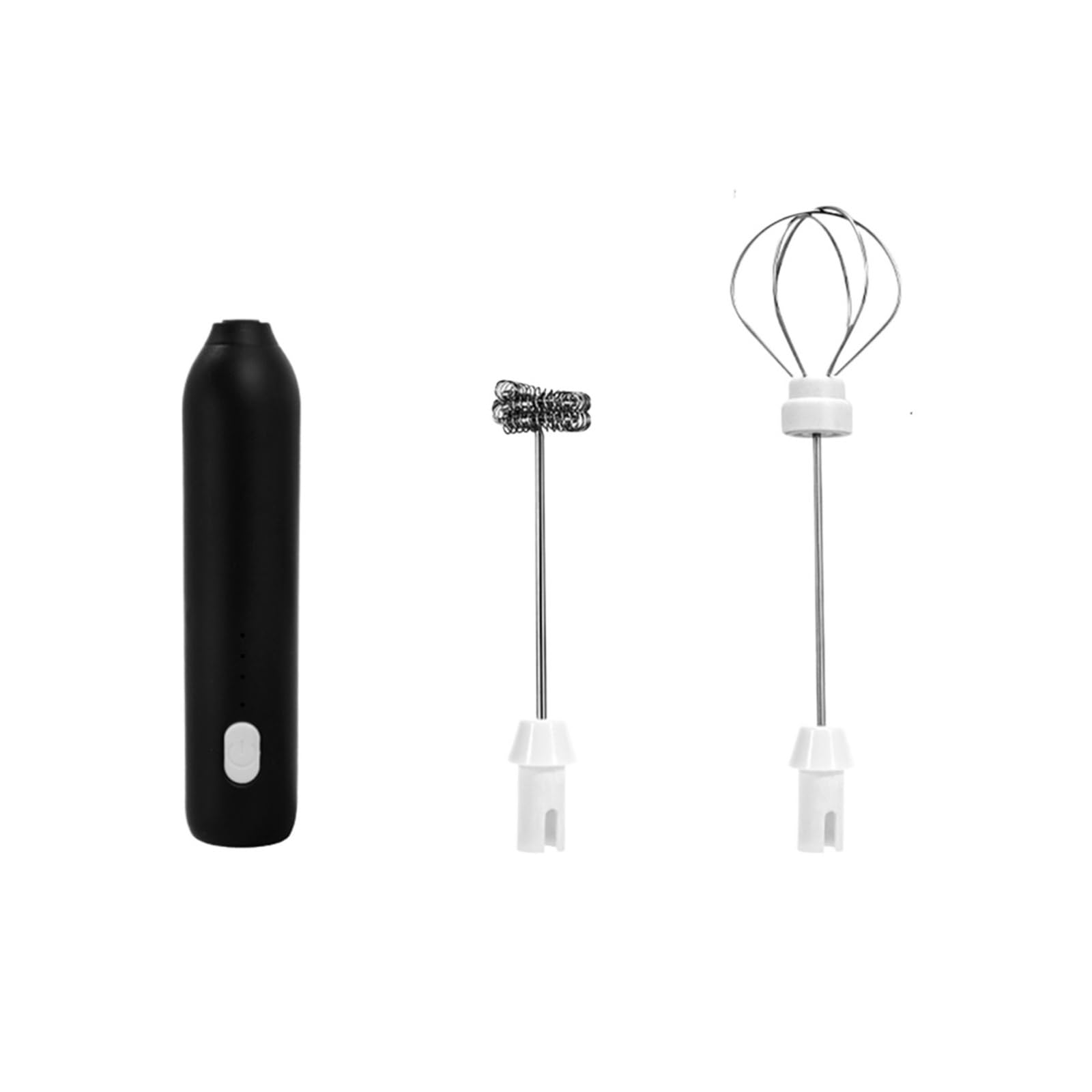 Genérico Espumador de leche + batidor huevos, carga inalámbrica, 3 velocidades, Mini máquina espuma portátil, café, herramientas cocina(Black)