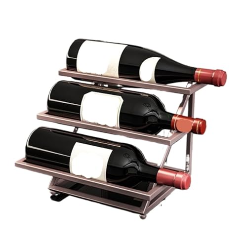 Soporte para botellas de vino estilo industrial multi-capa de metal miniatura 1