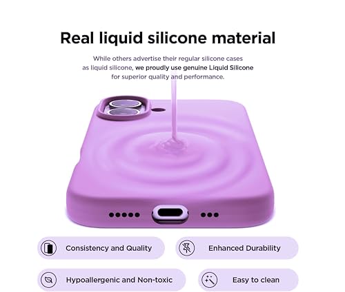 Image of SBMS Silicone Case for iPhone 17 6.3-Inch, Silky-Soft Touch Full-Body Protective Phone Case, Shockproof Back Cover for iPhone 17 (Lite Purple)