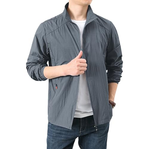 Men's Full Zip UPF 50+ Sun Shirts Stand Collar Long Sleeve SPF UV Protection Lightweight Quick Dry Zipper Up Shirts3