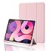 iPad (A16) 11th Generation Case 11 Inch 2025, iPad 10th Generation Case 2022 10.9 Inch with Pencil Holder, Soft TPU Back Slim Smart Protective Trifold Stand Cover, Auto Wake/Sleep, Pink