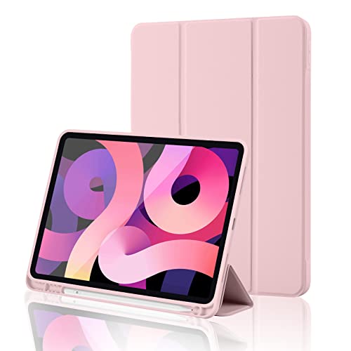 Custodia Cover per iPad (A16) 11 Generazione 11 Pollici 2025/iPad 10 Generazione 2022 iPad 10,9' con portapenne, Cover Tablet Sottile con Retro in Morbido TPU con Auto Svegliati/Sonno, Rosa
