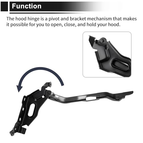 RATCHROLL Front Driver and Passenger Side Hood Hinges for Ford F-150 2015-2020 Front Bonnet Bracket No.FL3Z16796B/FL3Z16797B Iron 1 Pair by RATCHROLL - Image 5