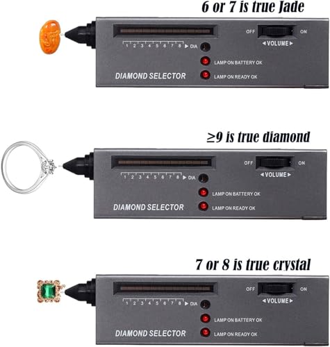 Diamond Tester,Jewelry Diamond Tester Pen+200g/0.01g Mini Jewelry Scale＋60X Mini LED Magnifying, Professional Diamond Selector for Novice and Expert,Thermal Conductivity Meter(Diamond Tester +) - Thumbnail 2