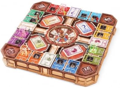ROBOTIME Fortune Quest 3D Holzpuzzle Brettspiel für Erwachsene, 907 Teile | Baue eine 3D-Stadt aus Holz, starte das Flipperrad und mache jeden Spieleabend zu einem gemeinsamen Erle