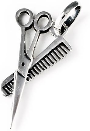 Scissors Comb Barber Hair Salon Tools Charm Pendant