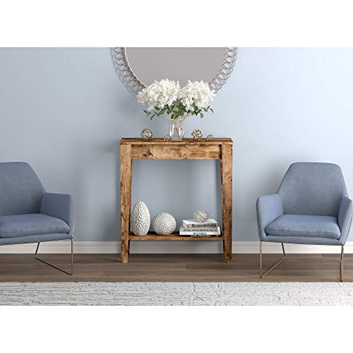 Safdie & Co Rustic Farmhouse Entry Table, Brown Solid Wood Console Table, Use As Doorway Table, Hallway Desk, or Accent Furniture for Decorating Foyer, 31 X 11.5 X 34 Inches