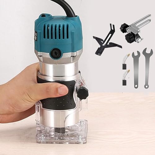 AKYPACH Wood Router,Router Tool Wood Trimmer Router Electric Hand Trimmer Laminate Milling Engraving Hand Machine Joiner Tool Electric for Slotting Trimming Carving 110V 800W 30000R/MIN