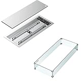 Skyflame Rectangular Stainless Steel Drop-in Fire Pit Pan and Burner with Burner Cover, Include 42