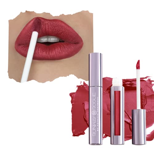 Runway Rogue Silk Glam Liquid Lipstick, Long Wear Frosted Pomegranate Lipstick, â€˜Cocktail Hourâ€™