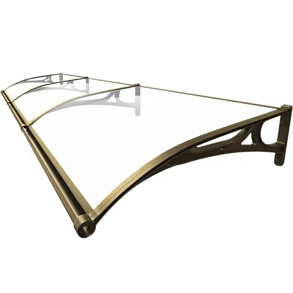 GJMSSMY Weatherproof Polycarbonate Door CanopyOutdoor Entryway Awning to Protect Against Rain & Snow Enhances Curb Appeal & Sidewalk Safety