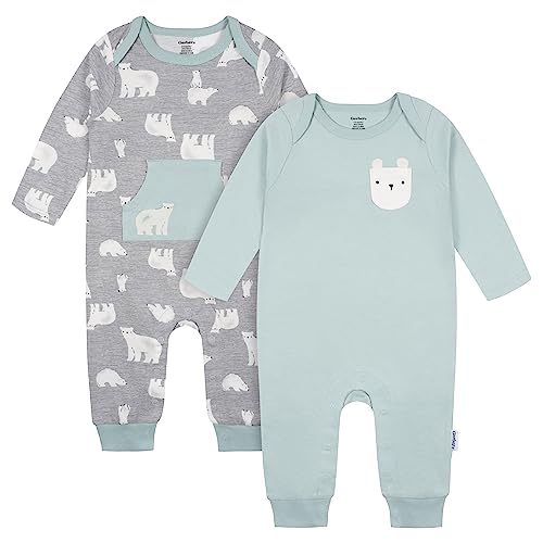 Image of Gerber Baby Boys' 2-pack Long Sleeve Jumpsuit