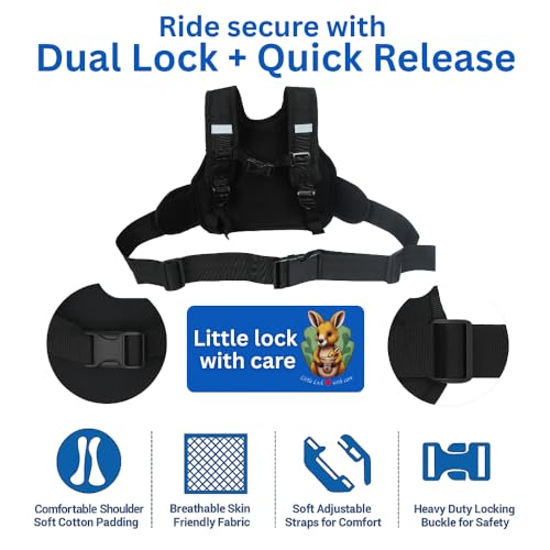 Image of Little Lock Kids Bike Safety Belt - Secure, Comfy & Easy-to-Use Harness for Two-Wheelers | Perfect for Bikes & Scooters | Ride Safe with Confidence! inch
