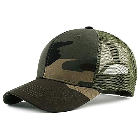 Chennuo Camouflage Army Mesh Cap Trucker Baseball Cap Men's Mesh Summer Sports Cap - - Medium Cover