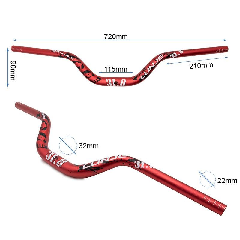 Compatibile con Manubrio Monopattino Elettrico da 720 mm con elevazione 90 mm rosso