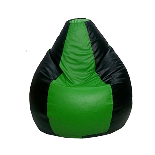 Image of GUNJ Bean Bag Filled with Beans Large Size - (Green Black)
