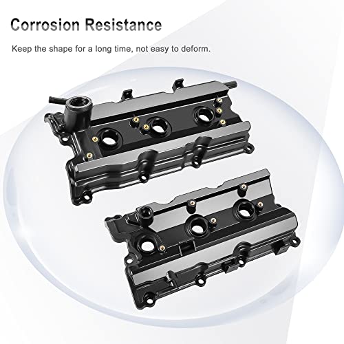 Mostplus Engine Valve Covers Left 13264-Am610 + Right 13264-Am600 Compatible With 03-06 Nissan 350Z 03-06 G35 V6 3.5L Vq35De (Set Of 2) #TOP5