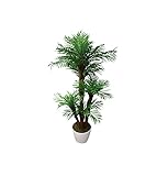 Künstliche Palme 3-stämmig Kunstpalme Zimmerpalme Arekapalme Areka Dekopflanze Kunstpflanze im Topf unecht getopft H 150 cm 326026-50 (weiß)