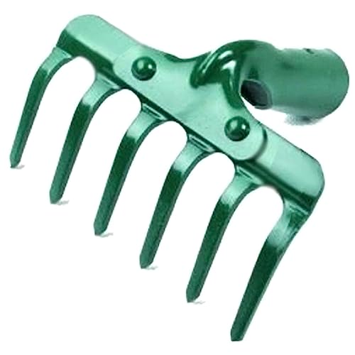 Small Garden Rake for raking and loosening the soil, 14 cm / 5.5 with 6 Tins, Ideal Gardening Tool (No Handle)