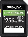PNY 256GB EliteX-PRO60 UHS-II SDXC Memory Card - R280MB/s W180MB/s, U3, V60, 4K UHD, Full HD, UHS-II for Professional Photographers & Content Creators, DSLR Mirrorless Cameras, Advanced Video Cameras
