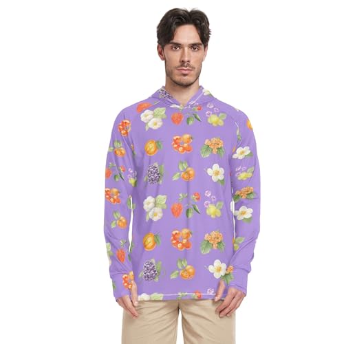 Beauty Cloudberry Fruit Purple Sun Protection Hoodies Long Sleeve Cooling Hoodies UPF 50+ Farmer Shirt S
