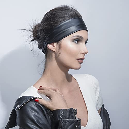 The Hair Edit Black Sleek Wrap Vegan Leather Headband #TOP1