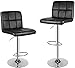 Produktbild bigzzia Barhocker 2er Set, Barhocker mit Lehne, Höhenverstellbar, PU-Leder Gepolsterter Barstuhl mit Rückenlehne und Fußstütze, 360° Drehbar, für Küche, Theke, Bar, Schwarz
