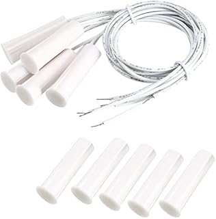 Fielect Magnetic Reed Switch RC-35 NO Recessed Wired Security Window Door Contact Sensor Alarm Magnetic Reed Switch White 1Pcs