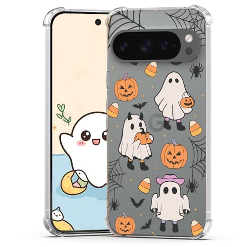 Coque Google Pixel 9 Pro antichoc et anti-rayures fine transparente Halloween