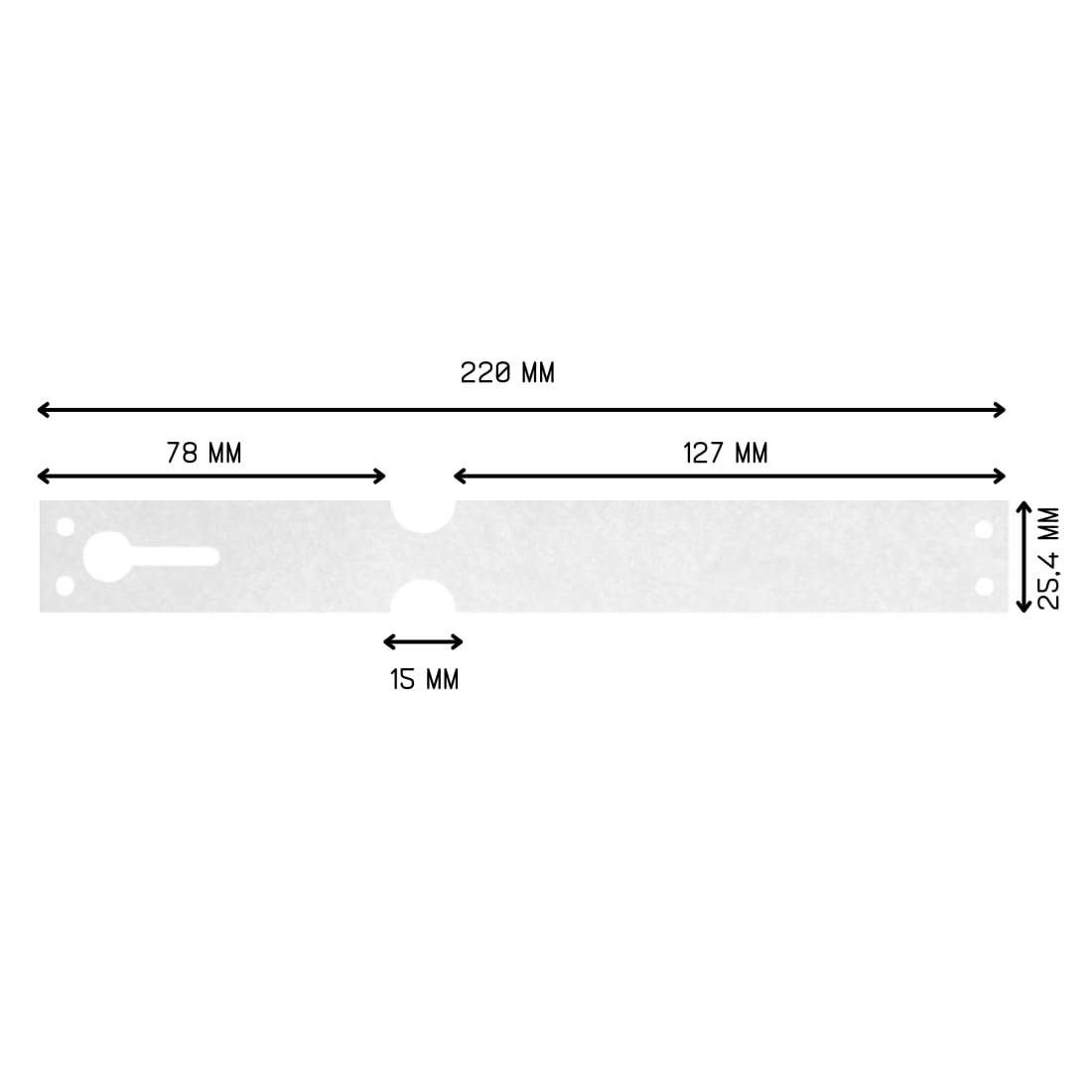 Étiquettes à boucle blanches Tyvek pliées zigzag - 220 x 25,4 mm- pour imprimante matricielle - 1000 étiquettes