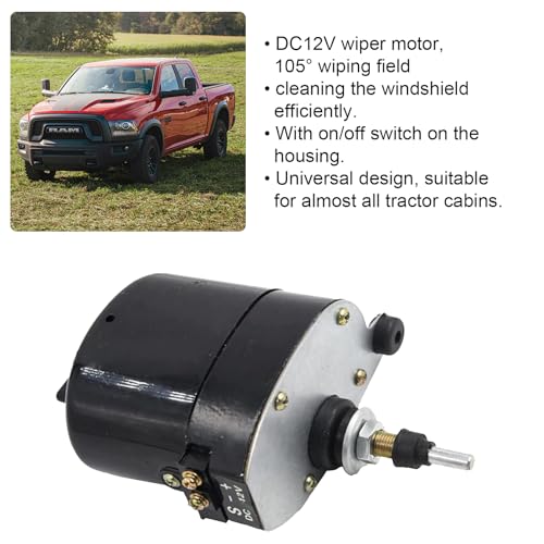 Motor de Limpiaparabrisas Universal de 12 V con Brazo y Escobilla, Auto Parabrisas Limpiaparabrisas Motor de Metal 105 ° Campo de Limpieza Accesorio Universal para Tractores 01287358,7731000001 - imagen 4