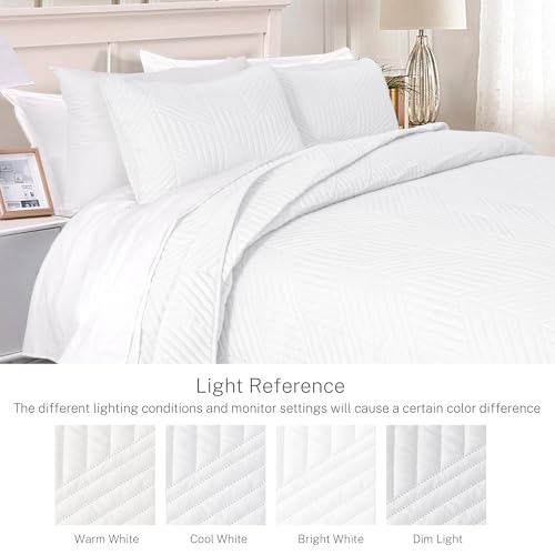 Exclusivo Mezcla Ultrasonic Reversible Full Queen Quilt Bedding Set and Modern Geometric Quilt Set Bundle