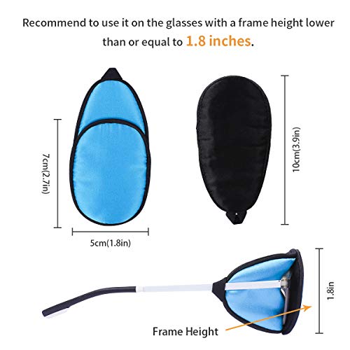 Image of eZAKKA Eye Patches for Adults, Eye Patch for Glasses Silk Patch for Lazy Eye Amblyopia Strabismus and After Surgery (Navy Blue+Black)
