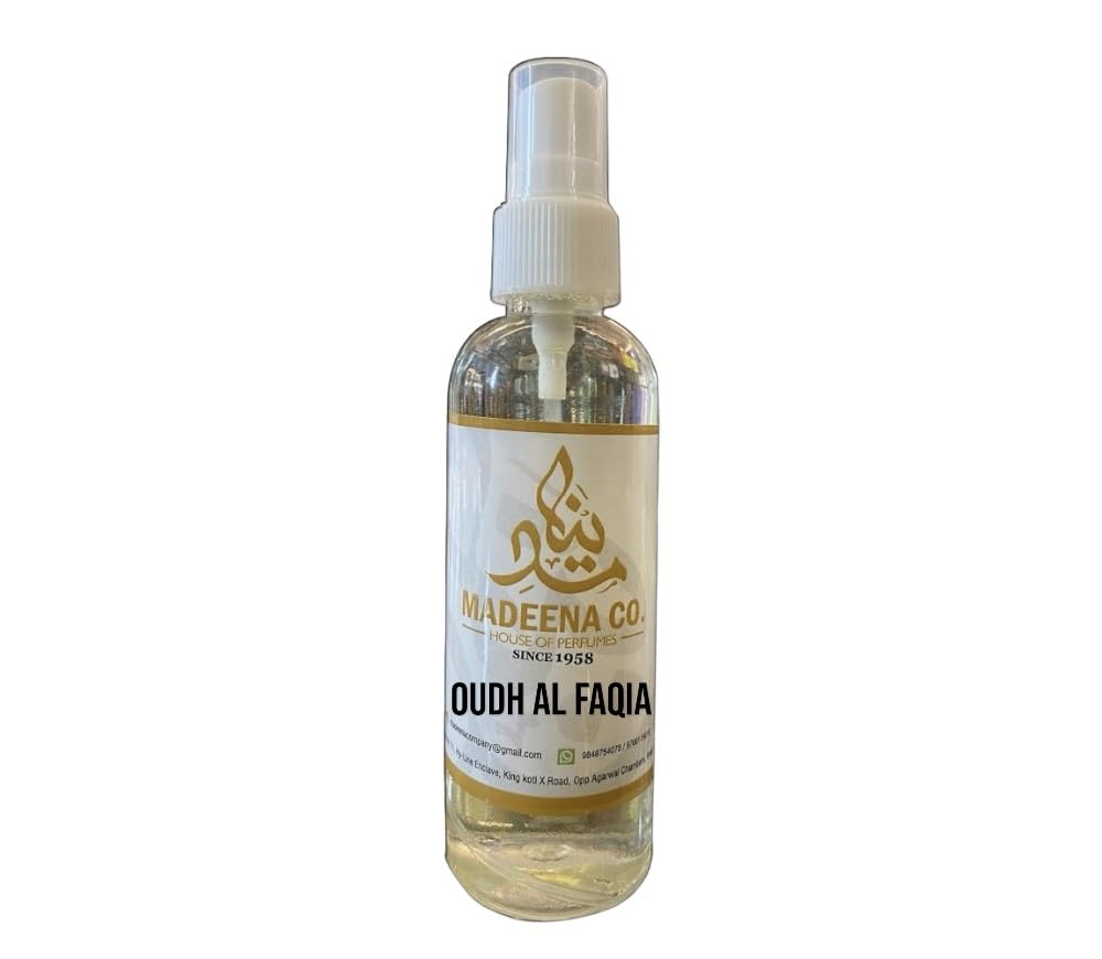MADEENA CO. Oudh Al Faqia Real & Natural Fragrance for Men and Women, Long Lasting Perfume Spray, 50ML