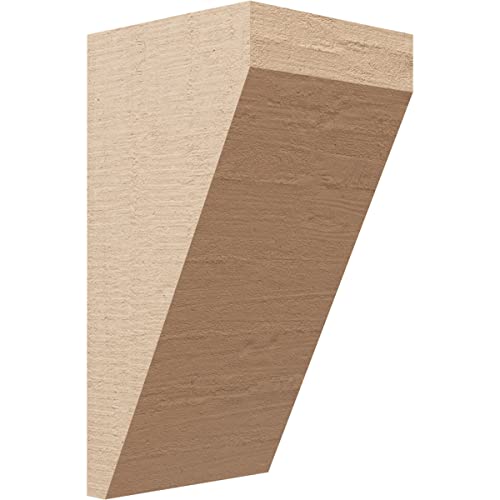 9"W x 9"D x 18"H Wide Concord Rough Cedar Woodgrain TimberThane Corbel, Primed Tan