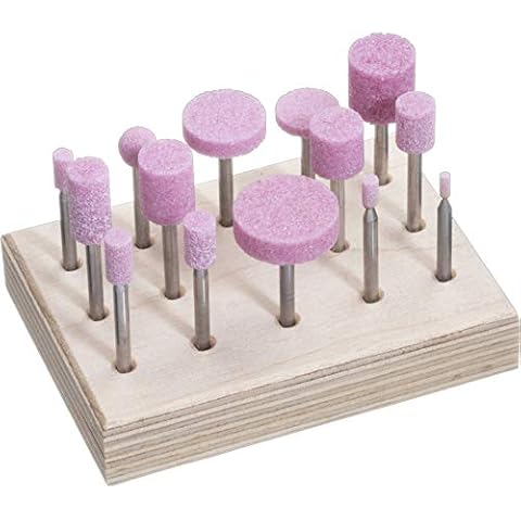LUKAS Schleifstift-Set 14-teilig für Stahl/Stahlguss Schaft 3 mm Edelkorund Cover
