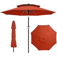 AreShark 9FT 2 Tiers Patio Umbrella with Push Button Tilt/Crank only