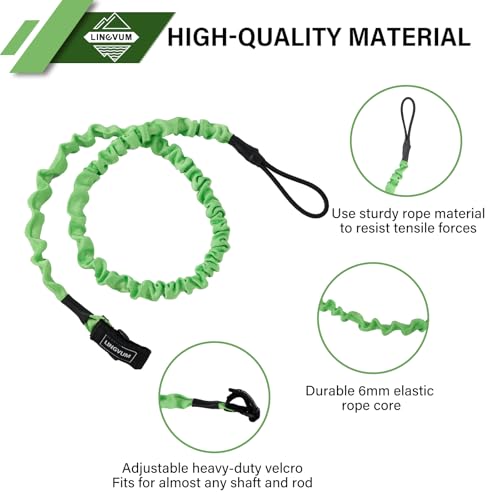 LINGVUM Kayak Paddle Leash Stretchable Paddle Strap Coiled Lanyard Rope for Kayaking Canoing Boating, Fishing Poles Rods, Kayak Paddle Accessories