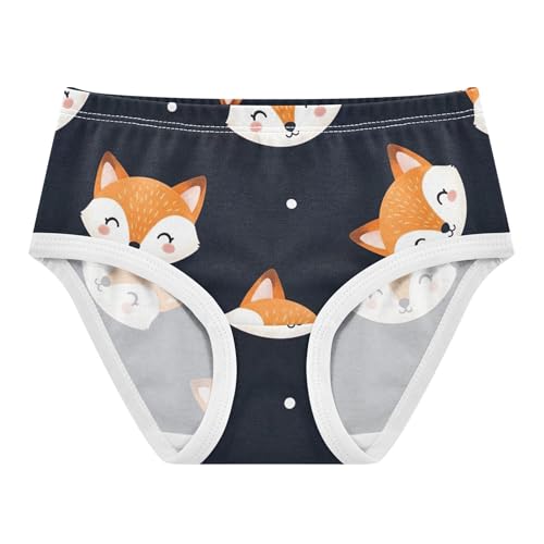 Cotton Girls Underwear Toddlers Cute Cartoon Fox Navy Blue Panties for Girl Animals Briefs Kids Undies 2t