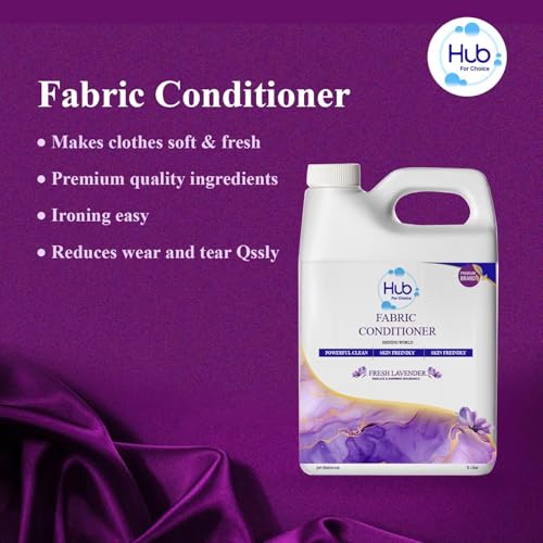 Image of Hub For Choice Fresh Lavender Fabric Conditioner, Skin Friendly, Powerful Clean, 5 Liter