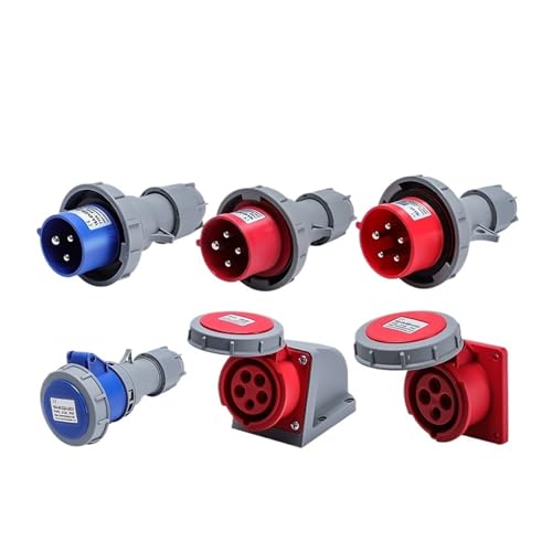 Conector de aviación para cables industriales de 5 núcleos y toma de 32A 3