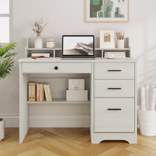 4 EVER WINNER 44 Inch Small Desk with Drawers