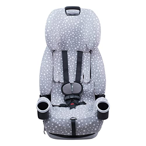 JYOKO Kids Cover Liner | Compatible with Graco 4Ever DLX 4-in-1 Car Seat | Soft, Breathable & Improved Design | Protects & Extends Seat Life | Easy to Install & Washable (White Star) - Thumbnail 3