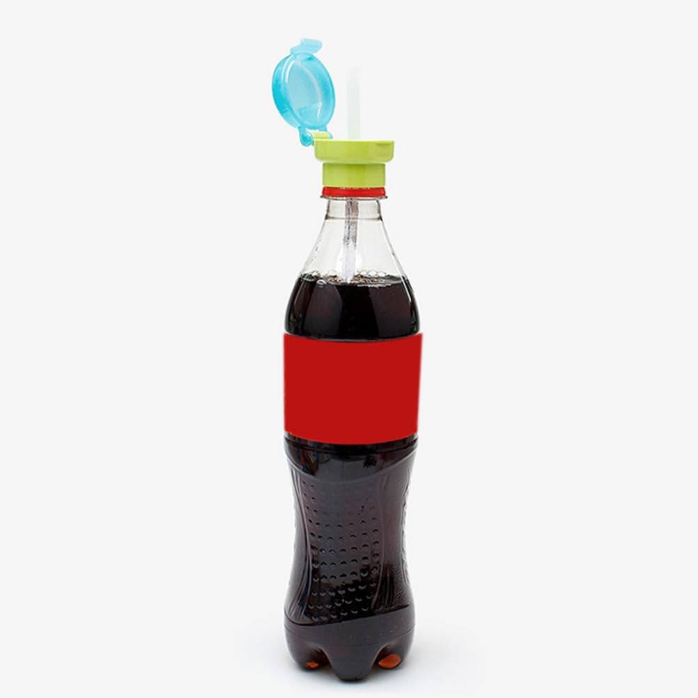 Sosoport Spill Proof Water Bottle Cap with Straw Portable Juice Bottle Cover for Kids Leak Resistant and Removable Straw Lid Lightweight Sports Water Accessory for Outdoor and Travel