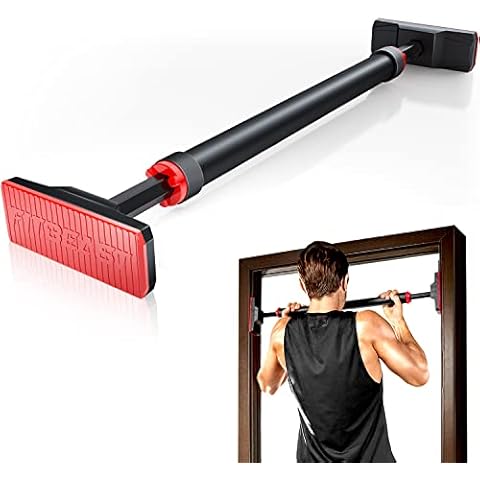 FitBeast Pull Up Bar for Doorway, Strength Training Pullup Bar with No Screws, Chin Up Bar with Adjustable Width Locking Mechanism, Doorway Pull Up Bar Max Load 250Kg for Home Gym Upper Body Workout Cover