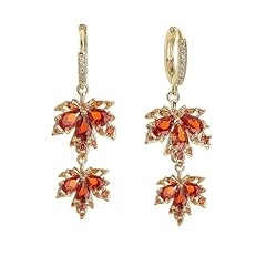 C4:Orange Maple Leaf Earrings